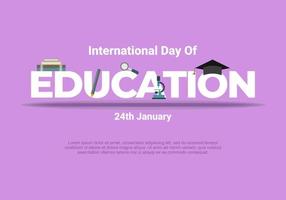 Internationale dag van onderwijs achtergrond gevierd Aan januari 24e. vector