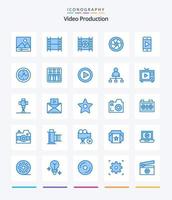 creatief video productie 25 blauw icoon pak zo net zo bioscoop. tijd. film. bioscoop. Speel vector