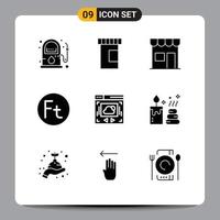 groep van 9 solide glyphs tekens en symbolen voor website Hongarije kiosk Hongaars valuta bewerkbare vector ontwerp elementen