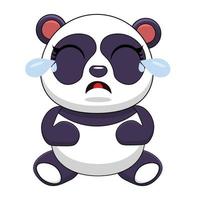 schattig panda lachend tekenfilm vector icoon illustratie. dier natuur icoon concept geïsoleerd premie vector. vlak tekenfilm stijl