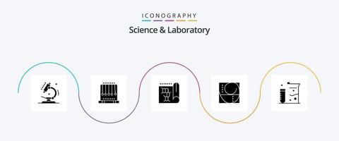 wetenschap glyph 5 icoon pak inclusief kolven. wetenschap. biologie. proportie. gouden verhouding vector