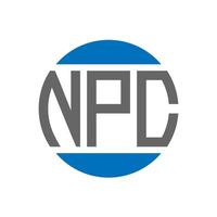 npc brief logo ontwerp Aan wit achtergrond. npc creatief initialen cirkel logo concept. npc brief ontwerp. vector