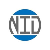 nid brief logo ontwerp Aan wit achtergrond. nid creatief initialen cirkel logo concept. nid brief ontwerp. vector