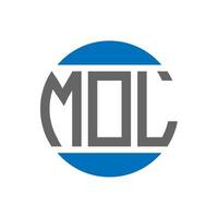 mol brief logo ontwerp Aan wit achtergrond. mol creatief initialen cirkel logo concept. mol brief ontwerp. vector