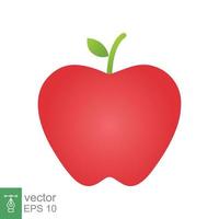 rood appel icoon. gemakkelijk vlak stijl. vers appel fruit met bladeren, groen blad, glanzend, voedsel concept. vector illustratie geïsoleerd Aan wit achtergrond. eps 10.