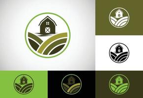 boerderij concept logo sjabloon, landbouw pictogram teken symbool vector