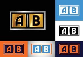 eerste monogram brief ab logo vector ontwerpsjabloon. grafisch alfabetsymbool voor bedrijfsidentiteit