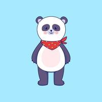 schattig baby panda met een slabbetje. tekenfilm karakter. baby dier. schattig vector kunst.
