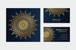 goud bedrijf kaarten met bloem oosters mandala pro vector