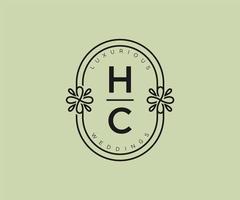 hc initialen brief bruiloft monogram logos sjabloon, hand- getrokken modern minimalistisch en bloemen Sjablonen voor uitnodiging kaarten, opslaan de datum, elegant identiteit. vector