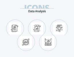 gegevens analyse lijn icoon pak 5 icoon ontwerp. bedrijf. online gegevens. avatar. grafiek. web analyse vector