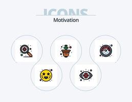 motivatie lijn gevulde icoon pak 5 icoon ontwerp. oog. doelwit. klembord. doel. taak vector