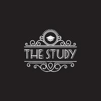 de studie logo inspiratie, college logo ontwerpen, wijnoogst logo ontwerpen vector
