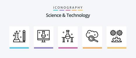 wetenschap en technologie lijn 5 icoon pak inclusief chemisch laboratorium. chemisch analyse. moederbord. wetenschap laboratorium. wetenschap. creatief pictogrammen ontwerp vector