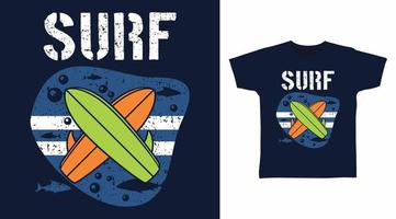 surfen ontwerp vector met surfboard illustratie, klaar voor afdrukken Aan t-shirt