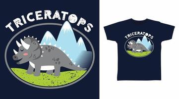 grijs triceratops dinosaurus tekenfilm vector illustratie ontwerp