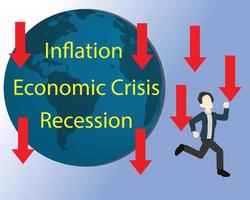 globaal economisch crisis recessie inflatie 2023 vector