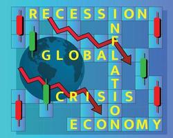 globaal economisch crisis recessie inflatie 2023 vector