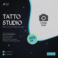 professioneel tatoeëren winkel post sjabloon vector