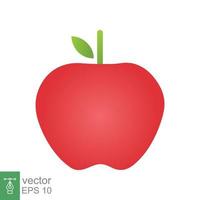 rood appel icoon. gemakkelijk vlak stijl. vers appel fruit met bladeren, groen blad, glanzend, voedsel concept. vector illustratie geïsoleerd Aan wit achtergrond. eps 10.