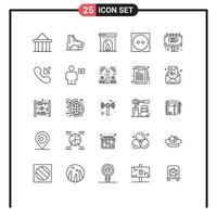 universeel icoon symbolen groep van 25 modern lijnen van info wasserij ijs skates kleding reizen bewerkbare vector ontwerp elementen