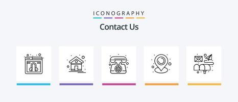 contact ons lijn 5 icoon pak inclusief gecontroleerd. browser. webpagina. web. mail. creatief pictogrammen ontwerp vector