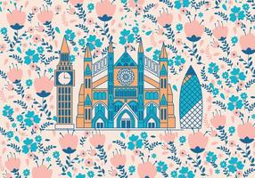 Westminster Abbey Met Bloemenpatroon Vector