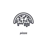 vector teken pizza symbool is geïsoleerd Aan een wit achtergrond. icoon kleur bewerkbaar.