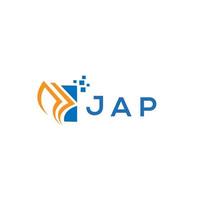 Jap credit reparatie accounting logo ontwerp Aan wit achtergrond. Jap creatief initialen groei diagram brief logo concept. Jap bedrijf financiën logo ontwerp. vector