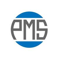 pms brief logo ontwerp Aan wit achtergrond. pms creatief initialen cirkel logo concept. pms brief ontwerp. vector