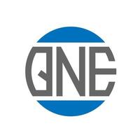 qne brief logo ontwerp Aan wit achtergrond. qne creatief initialen cirkel logo concept. vector