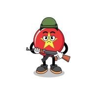 tekenfilm van Vietnam vlag soldaat vector