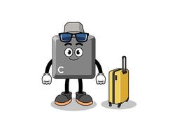 toetsenbord c sleutel mascotte aan het doen vakantie vector