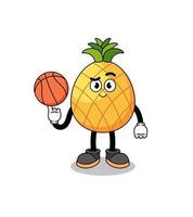 ananas illustratie net zo een basketbal speler vector