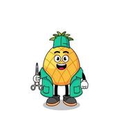 illustratie van ananas mascotte net zo een chirurg vector