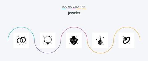 sieraden glyph 5 icoon pak inclusief . sieraden. sieraden. diamant. sieraden vector