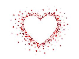 kader van klein verspreide harten, confetti hart, valentijn. plaats voor tekst. vector
