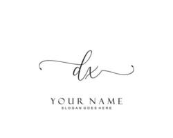 eerste dx schoonheid monogram en elegant logo ontwerp, handschrift logo van eerste handtekening, bruiloft, mode, bloemen en botanisch met creatief sjabloon. vector
