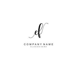 eerste ef schoonheid monogram en elegant logo ontwerp, handschrift logo van eerste handtekening, bruiloft, mode, bloemen en botanisch met creatief sjabloon. vector