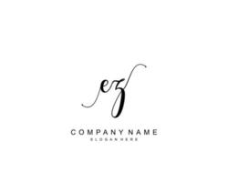 eerste ez schoonheid monogram en elegant logo ontwerp, handschrift logo van eerste handtekening, bruiloft, mode, bloemen en botanisch met creatief sjabloon. vector