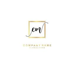 eerste em schoonheid monogram en elegant logo ontwerp, handschrift logo van eerste handtekening, bruiloft, mode, bloemen en botanisch met creatief sjabloon. vector