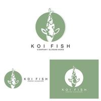 koi vis logo ontwerp, sier- vis vector, aquarium ornament illustratie merk Product vector