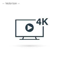 4k ultra hd scherm TV icoon. geïsoleerd vector illustratie