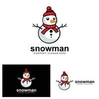 sneeuwman logo, sneeuwman winter vector, en Kerstmis winter, en nieuw jaar vector