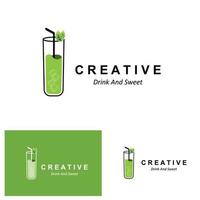 vectorillustratie van groene plant matcha-logo gemaakt als matcha-drankje of matcha-dessert, groene thee-ontwerp vector