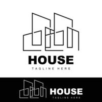 huis logo, gemakkelijk gebouw vector, bouw ontwerp, huisvesting, echt landgoed, eigendom verhuur vector