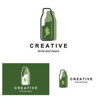 vectorillustratie van groene plant matcha-logo gemaakt als matcha-drankje of matcha-dessert, groene thee-ontwerp vector