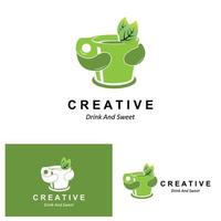 vectorillustratie van groene plant matcha-logo gemaakt als matcha-drankje of matcha-dessert, groene thee-ontwerp vector