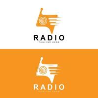 koffie radio logo, podcast radio ontwerp, koffie icoon, koffie cafe logo Product merk vector