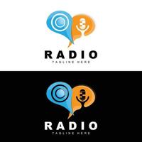 koffie radio logo, podcast radio ontwerp, koffie icoon, koffie cafe logo Product merk vector